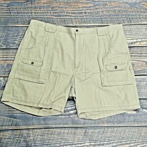 Red Head Cargo Shorts Men's Size 50 Khaki Cotton Elastic Waist Belted‎ EUC